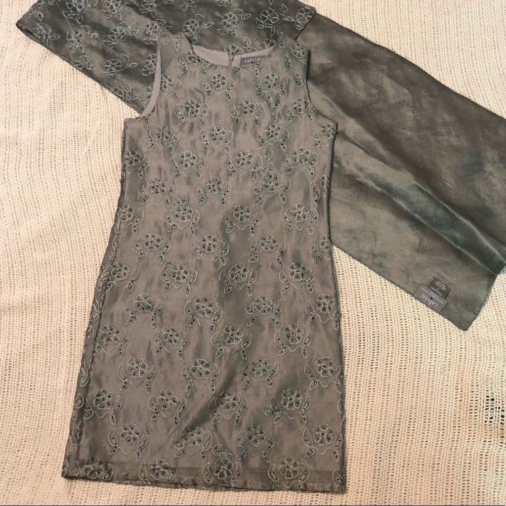 Calvin Clothing Company Dress and Scarf Set